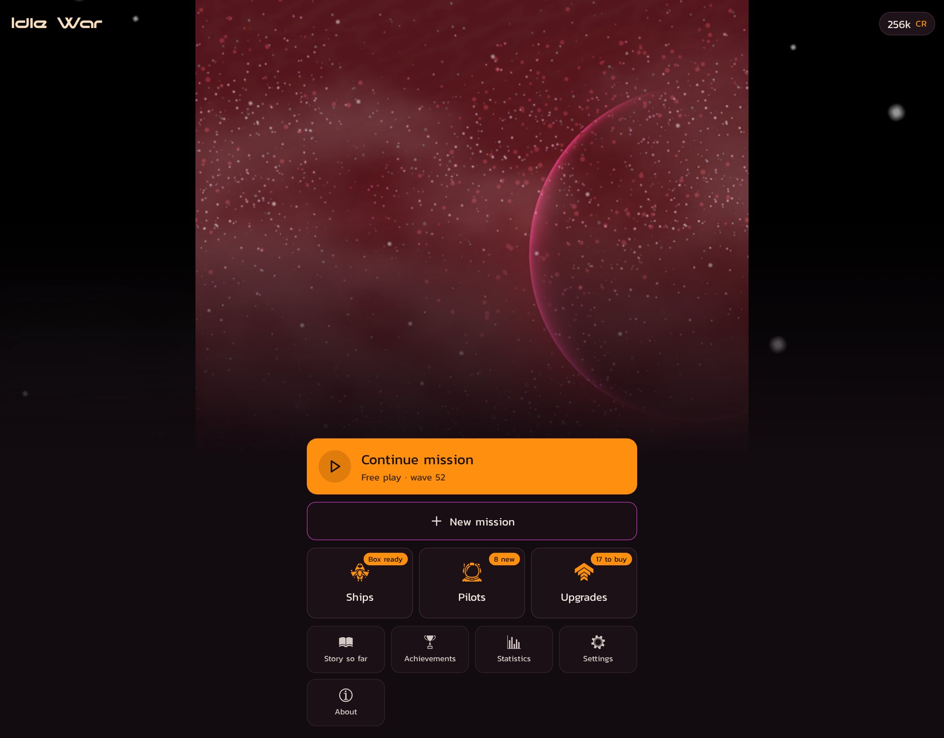 The main menu